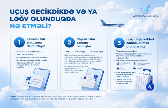 AZAL uçuş dəyişiklikləri ilə bağlı sərnişinlərə müraciət edib