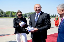 Prezident İlham Əliyev Qırğızıstana işgüzar səfərə gəlib - FOTO  - VİDEO 