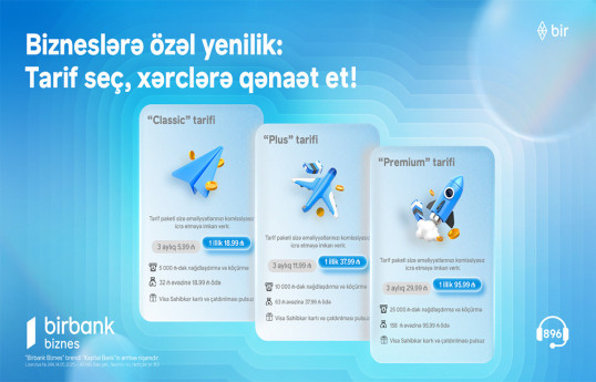 Birbank Biznes-dən sahibkarlar üçün yeni tariflər: xərclərinizi minimuma endirin