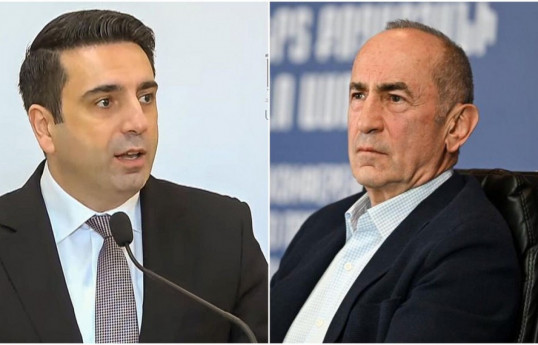 Ermənistan parlamentinin sədri Alen Simonyan, sabiq prezident Robert Koçaryan