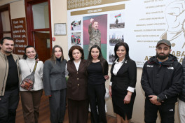 Leyla Əliyeva və Alena Əliyeva Gəncə şəhər 45 nömrəli xüsusi ümumtəhsil məktəbində olublar