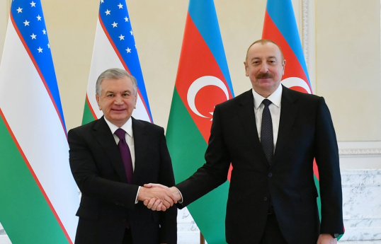 Özbəkistan Respublikasının Prezidenti Şavkat Mirziyoyev Azərbaycan Respublikasının Prezidenti İlham Əliyev