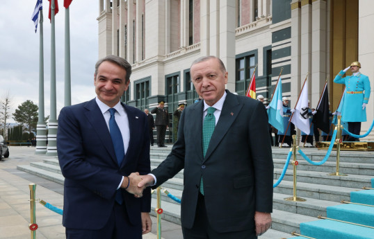 Yunanıstan Baş naziri Kiriakos Mitsotakis  və Türkiyə Prezidenti Rəcəb Tayyib Ərdoğan