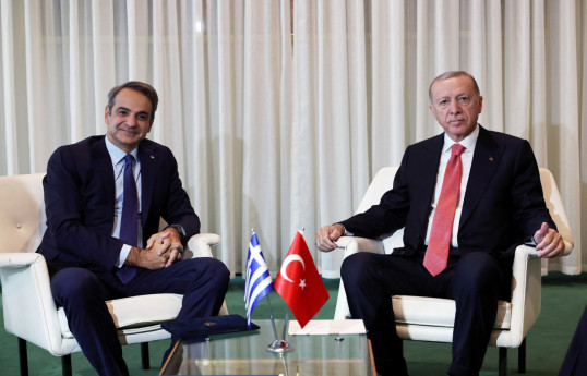 Yunanıstanın Baş naziri Kiriakos Mitsotakis və Türkiyə Prezidenti Rəcəb Tayyib Ərdoğan