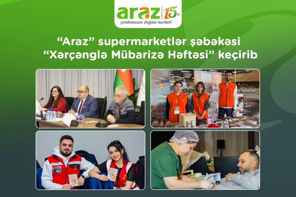 “Araz” supermarketlər şəbəkəsi “Xərçənglə Mübarizə Həftəsi” keçirib - FOTO 