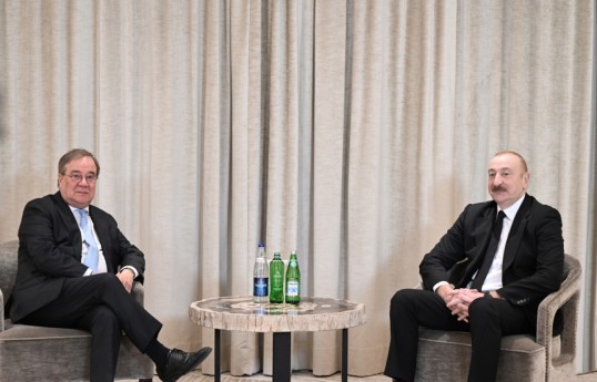 Bundestaqın xarici siyasət komitəsinin sədri Armin Laşet və Azərbaycan Respublikasının Prezidenti İlham Əliyev