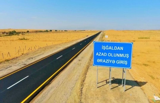 Ötən il azad olunmuş ərazilərdə 571 km-dən artıq yol bərpa edilib