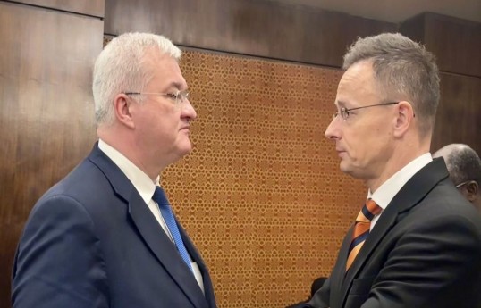 Ukrayna XİN rəhbəri- Andrey Sibiqa və Macarıstan XİN rəhbəri Peter Siyarto