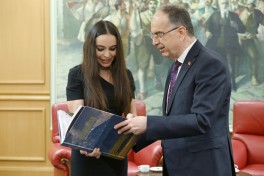 Leyla Əliyeva Tiranada Albaniya Prezidenti Bayram Beqay ilə görüşüb