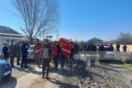 Xidməti vəzifəsini yerinə yetirərkən həlak olan FHN əməkdaşı dəfn olunub - FOTO  - VİDEO 