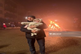 Ağdamda Su Çərşənbəsi münasibətilə ilk tonqal qalanıb