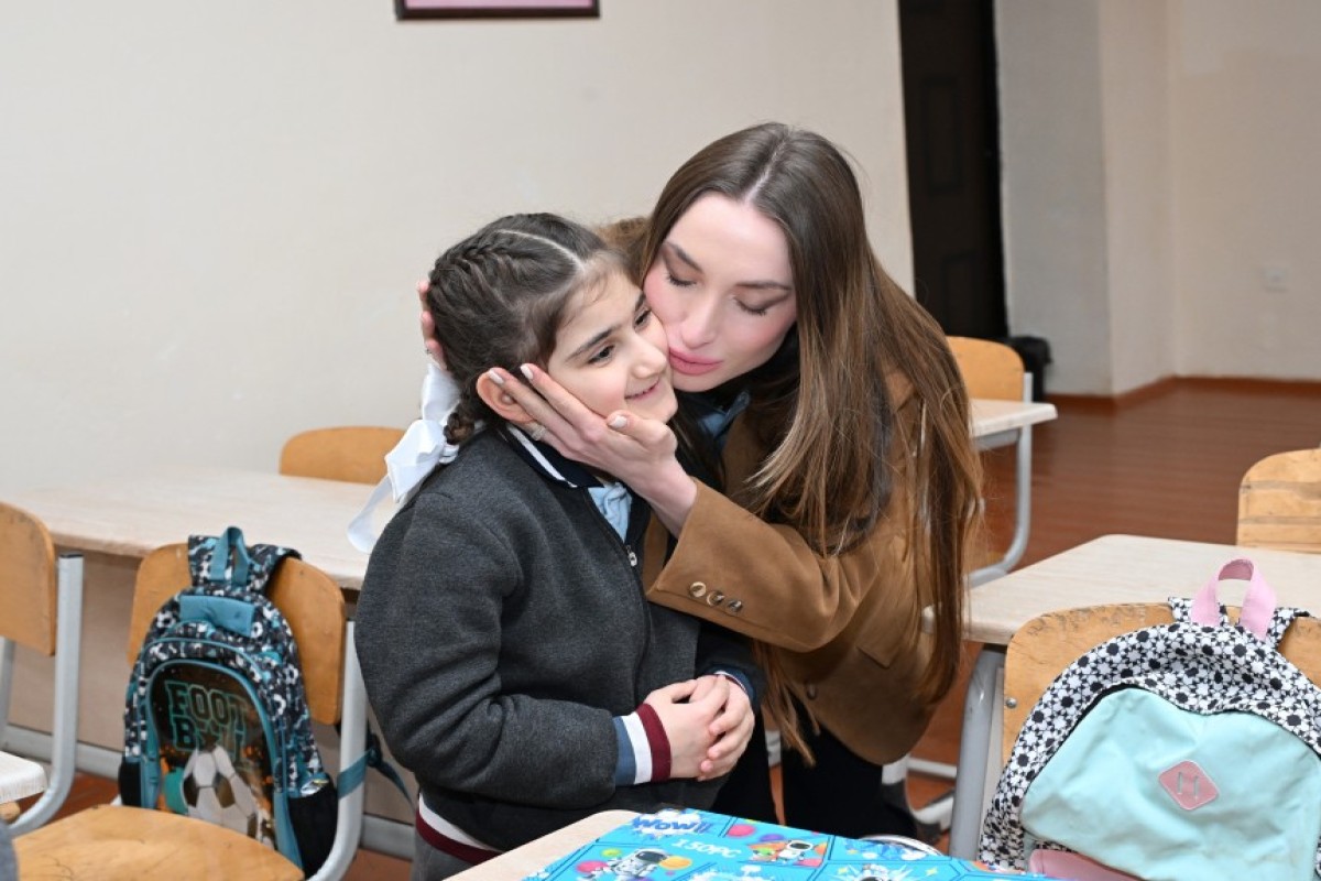 Leyla Əliyeva və Alena Əliyeva Quba şəhərində internat tipli ümumtəhsil məktəbini və STEAM mərkəzini ziyarət ediblər - FOTO 