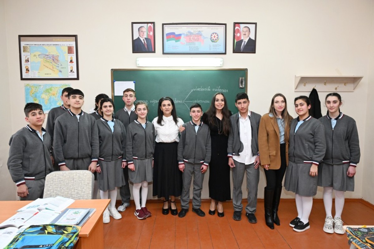 Leyla Əliyeva və Alena Əliyeva Quba şəhərində internat tipli ümumtəhsil məktəbini və STEAM mərkəzini ziyarət ediblər - FOTO 