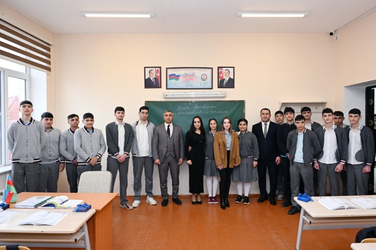 Leyla Əliyeva və Alena Əliyeva Quba şəhərində internat tipli ümumtəhsil məktəbini və STEAM mərkəzini ziyarət ediblər - FOTO 