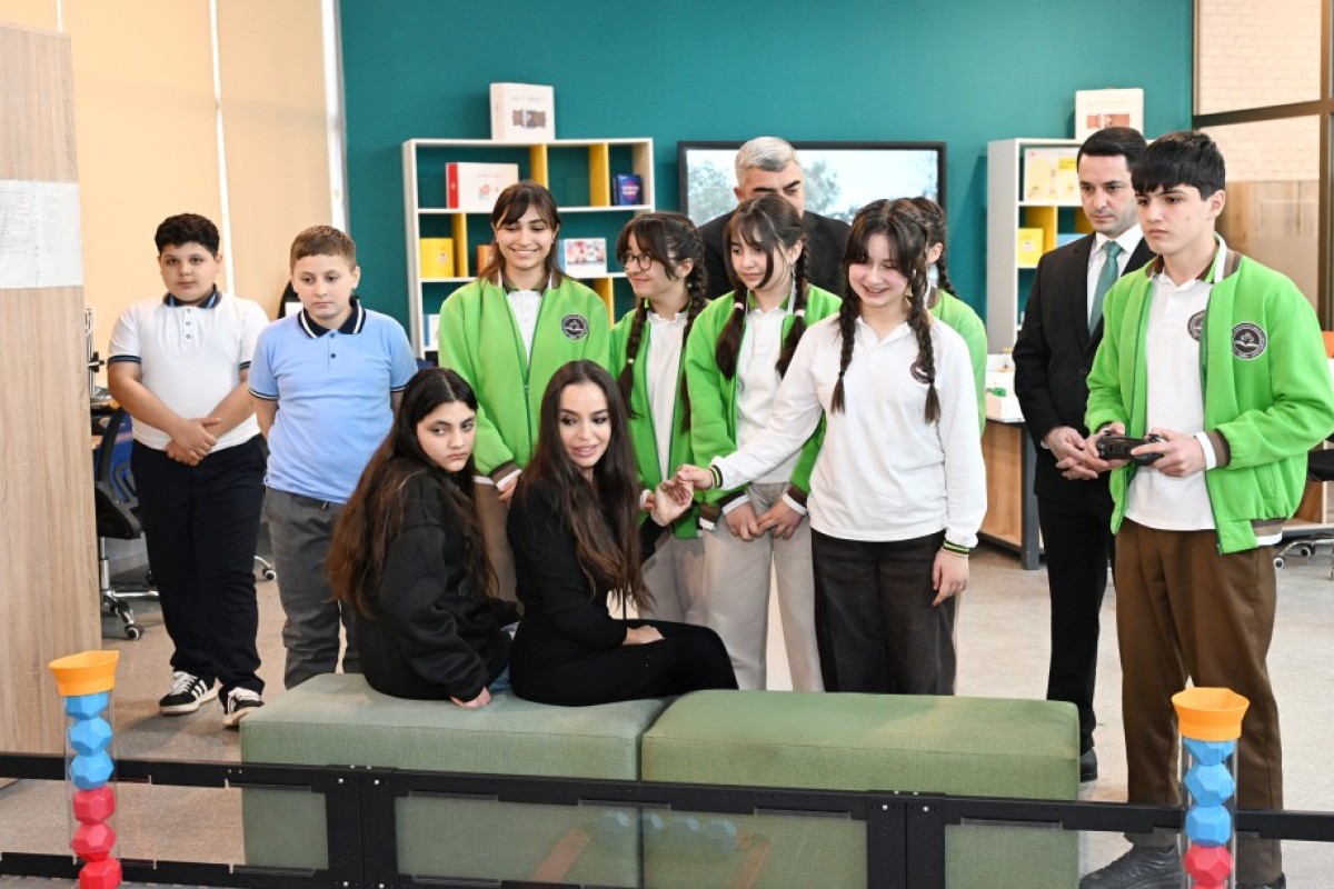 Leyla Əliyeva və Alena Əliyeva Quba şəhərində internat tipli ümumtəhsil məktəbini və STEAM mərkəzini ziyarət ediblər - FOTO 