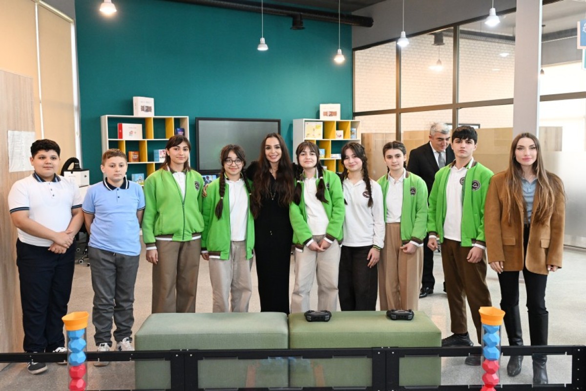 Leyla Əliyeva və Alena Əliyeva Quba şəhərində internat tipli ümumtəhsil məktəbini və STEAM mərkəzini ziyarət ediblər - FOTO 