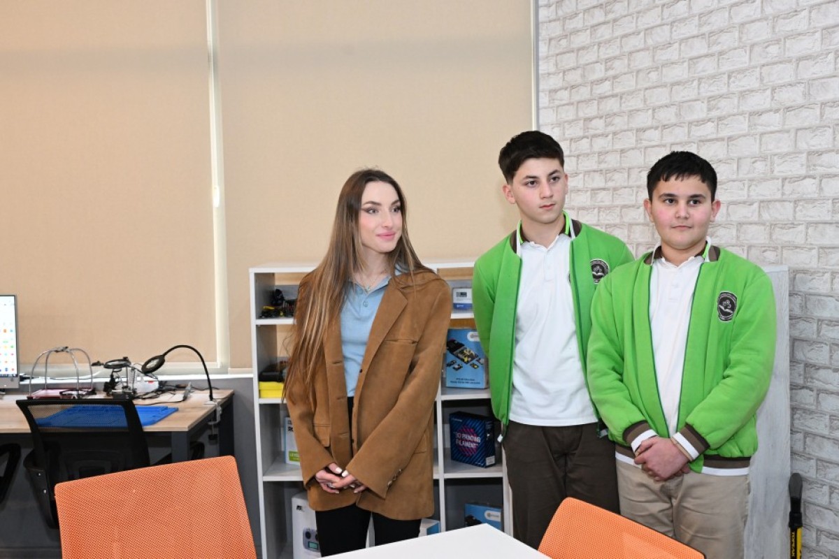 Leyla Əliyeva və Alena Əliyeva Quba şəhərində internat tipli ümumtəhsil məktəbini və STEAM mərkəzini ziyarət ediblər - FOTO 