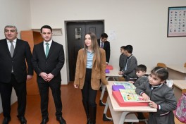 Leyla Əliyeva və Alena Əliyeva Quba şəhərində internat tipli ümumtəhsil məktəbini və STEAM mərkəzini ziyarət ediblər - FOTO 