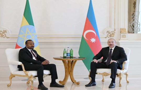 Efiopiya Federativ Demokratik Respublikasının Baş naziri Abiy Əhməd və Azərbaycan Respublikasının Prezidenti İlham Əliyev
