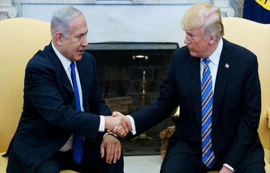 Netanyahu Azərbaycan və Ermənistan münaqişəsinin həllindəki töhfələrinə görə Trampı tərifləyib