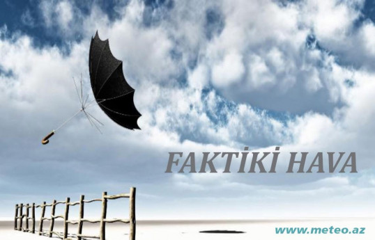 Bəzi yerlərdə külək əsir - FAKTİKİ HAVA 