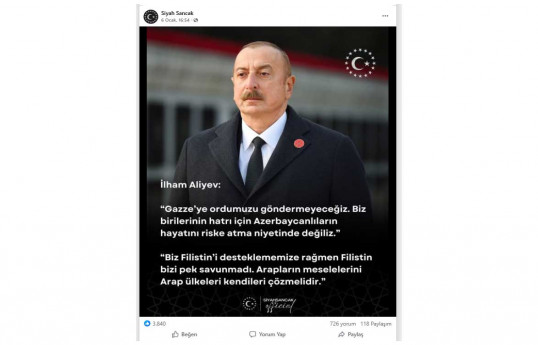 Türkiyə cəmiyyəti Prezident İlham Əliyevin Qəzza ilə bağlı mövqeyini təqdir edir