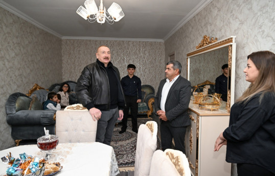 Prezident Ağdərənin Aşağı Oratağ kəndində