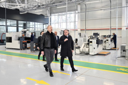 Prezident Tərtər elektromexanika zavodunun yenidənqurmadan sonra açılışında iştirak edib - YENİLƏNİB 