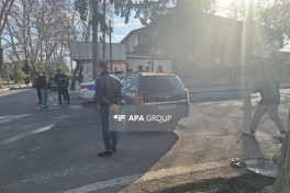 Şəmkirdə iki maşın toqquşub, piyada xəsarət alıb - FOTO 