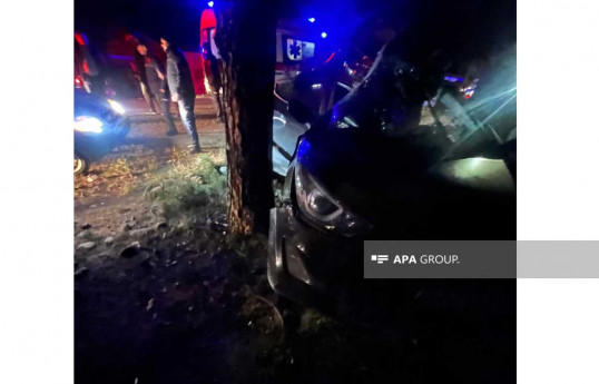 Şəmkirdə minik avtomobili ağaca çırpılıb, ölən və xəsarət alan var - YENİLƏNİB-2  - FOTO 