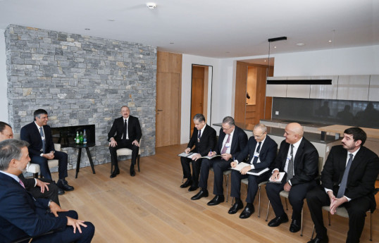 Prezident İlham Əliyev Davosda Braziliyanın “BTG Pactual” şirkətinin sədri ilə görüşüb