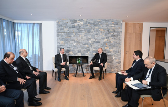 Prezident İlham Əliyevin Davosda İraq Kürdüstan Regionunun Baş naziri ilə görüşü