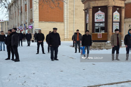 Naxçıvanda 20 Yanvar şəhidlərinin xatirəsi bir dəqiqəlik sükutla yad olunub - FOTO 