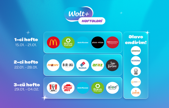 Wolt Azərbaycanda Wolt+ Həftələri kampaniyasını start verir və üzvlərə xüsusi endirimlər və təkliflər təqdim edir