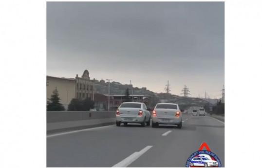 Bakı–Şamaxı yolunda yarış təşkil edən sürücülər saxlanılıb - VİDEO 