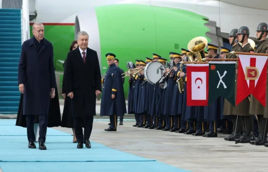 Türkiyə prezidenti Rəcəb Tayyib Ərdoğan və Özbəkistan prezidenti Şavkat Mirziyoyev