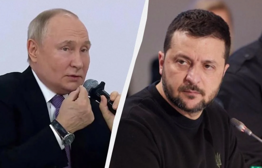 Rusiya Prezidenti Vladimir Putin və Ukrayna Prezidenti Volodimir Zelenski