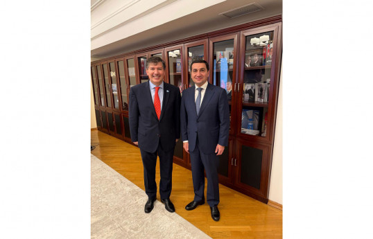 BMT-nin Azərbaycandakı müvəqqəti rezident əlaqələndiricisi İqor Qarafuliç və Prezident Administrasiyasının Xarici siyasət məsələləri şöbəsinin müdiri Hikmət Hacıyev