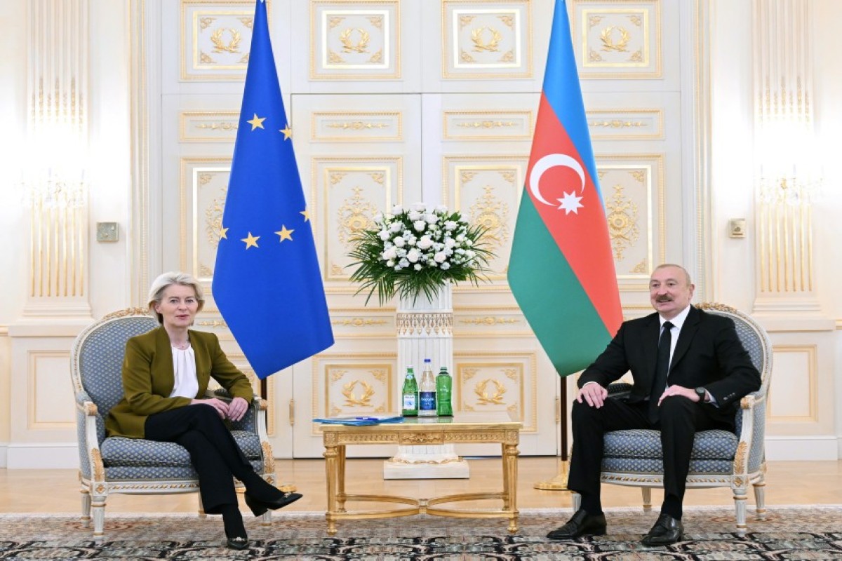 Avropa Komissiyasının Prezidenti Ursula Fon der Lyayen və Azərbaycan Respublikasının Prezidenti İlham Əliyev