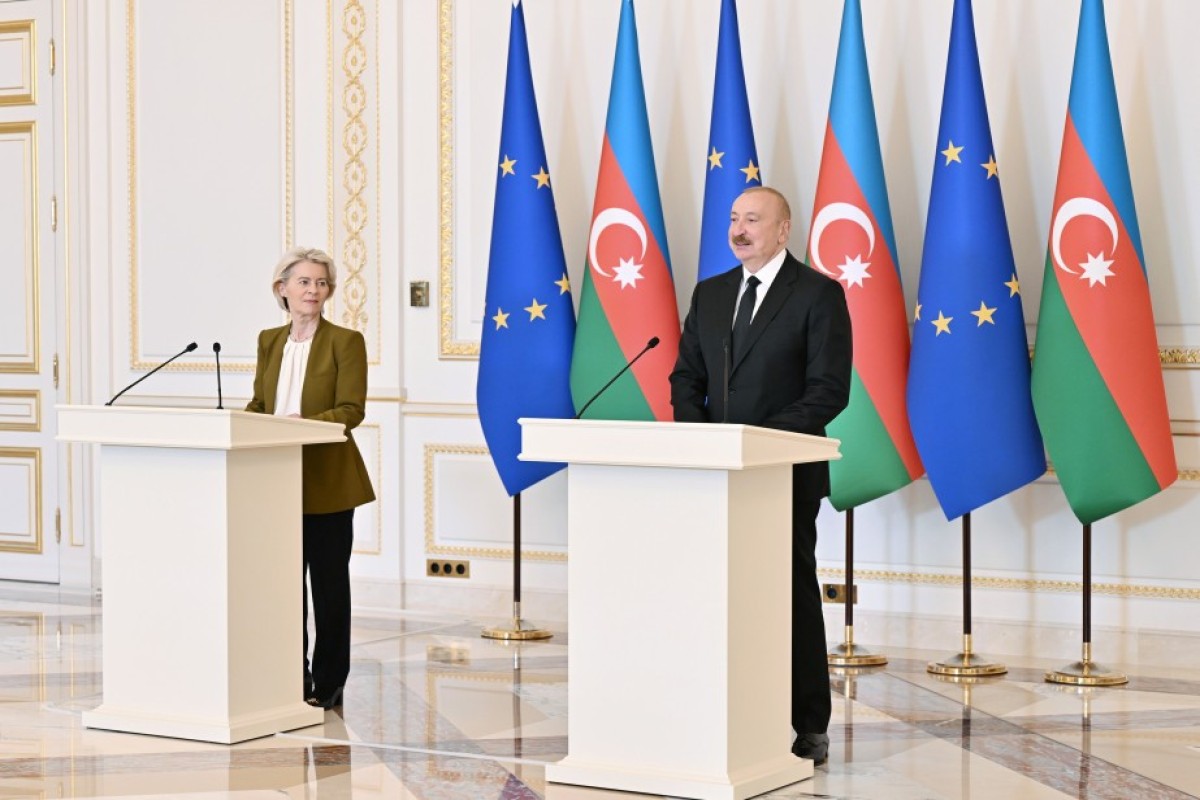 Prezident İlham Əliyev və Ursula fon der Lyayen mətbuata birgə bəyanatlarla çıxış ediblər - <span class="red_color">YENİLƏNİB