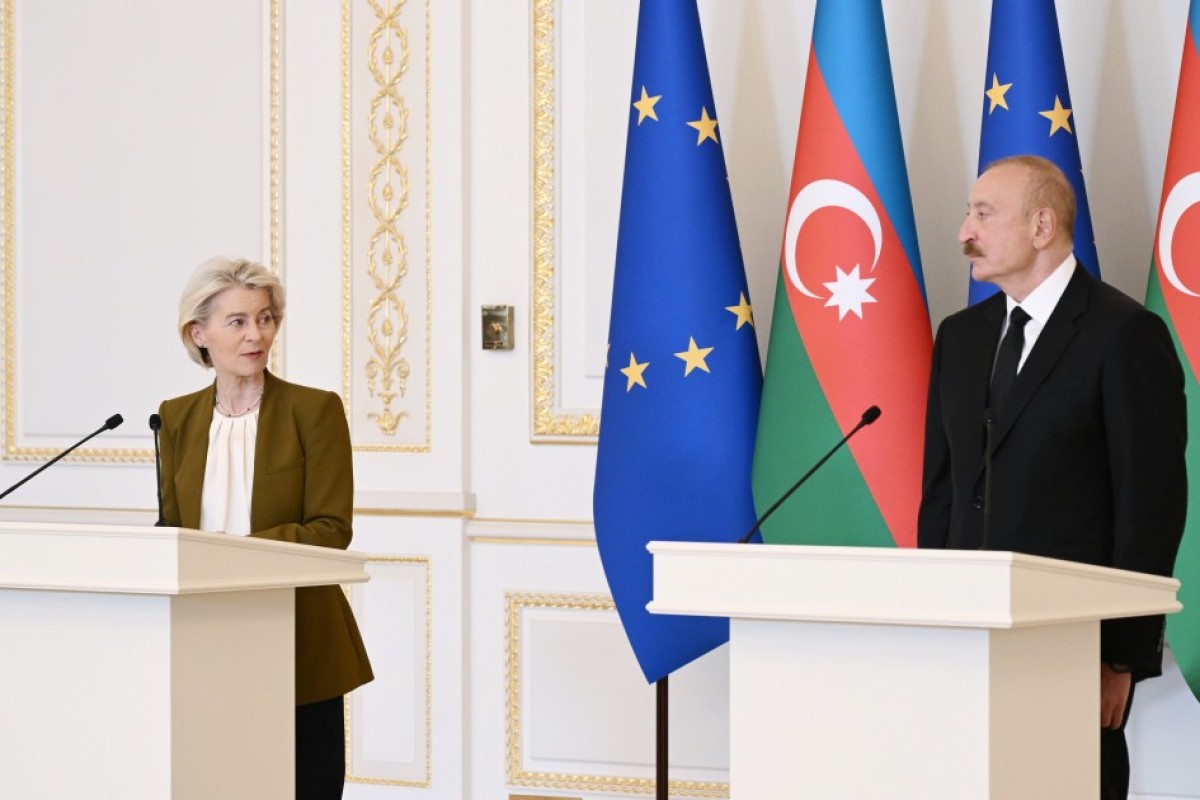 Avropa Komissiyasının Prezidenti Ursula Fon der Lyayen, Azərbaycan Prezidenti İlham Əliyev