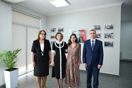 Leyla Əliyeva Yevlaxda məktəb binasının açılışında iştirak edib - FOTO 