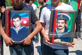 I Qarabağ müharibəsində itkin düşmüş hərbçi Rauf Əhmədovun qalıqları Goranboyda dəfn edilib - FOTO 