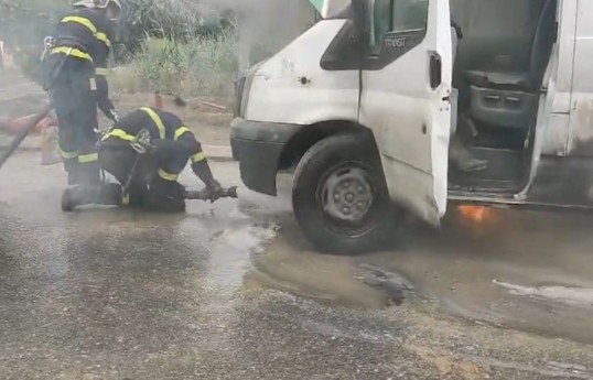 Masazırda yük maşını yanıb - VİDEO 