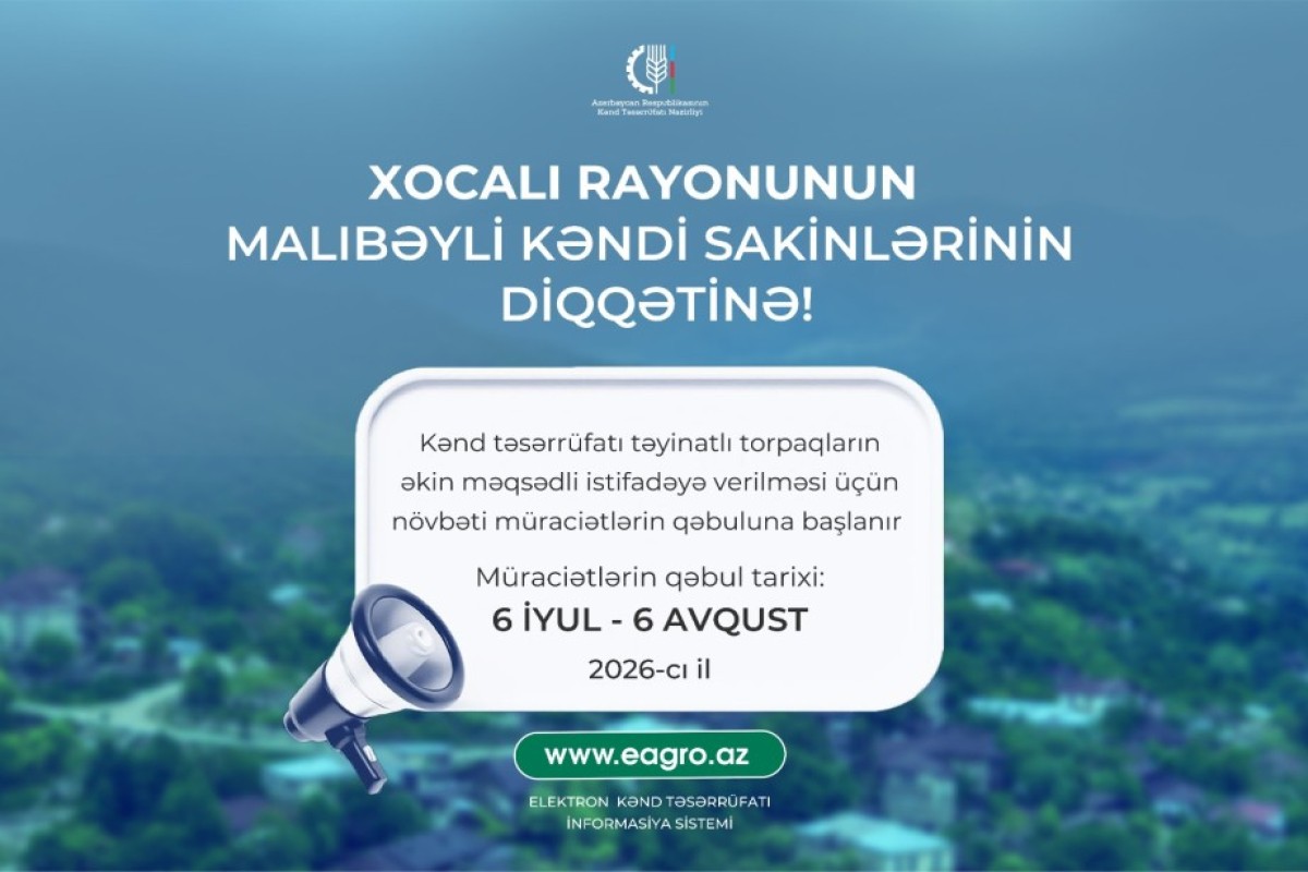 Malıbəyli kəndində torpaqların əkin məqsədli istifadəyə verilməsi üçün müraciətlərin qəbuluna başlanır