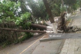 Əlverişsiz hava Qax və Zaqatalada elektrik, internet və qaz təchizatında fasilələrə səbəb olub - FOTO 