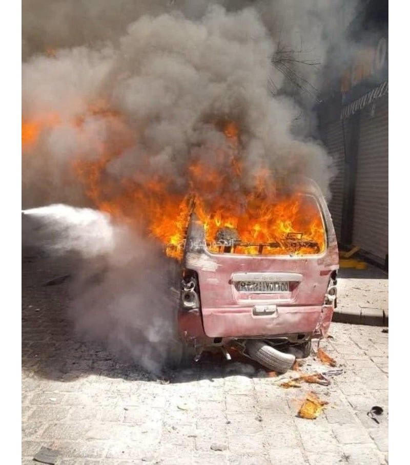 Dəməşqdə Makronun qaldığı hotelin yaxınlığında partlayış olub, ölənlər var - YENİLƏNİB-1  - PARTLAYIŞ ANI 