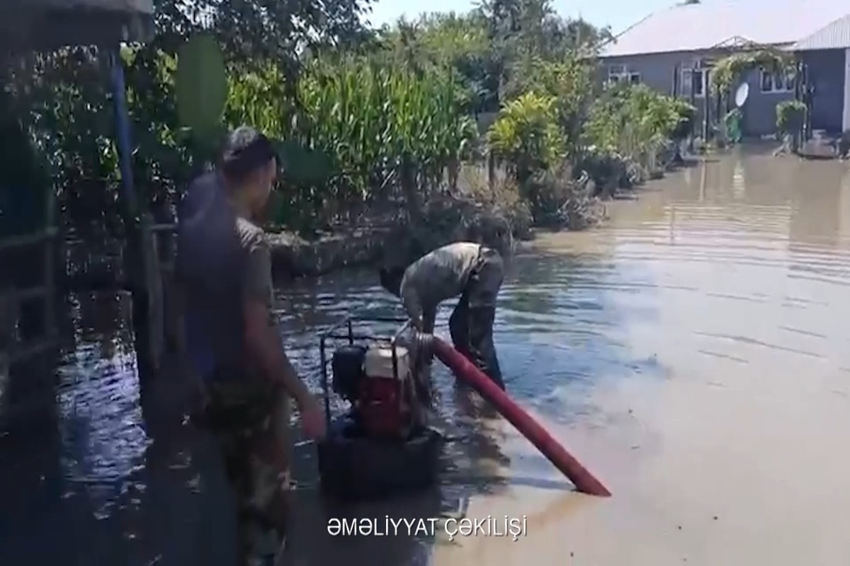 FHN: Balakəndə su dolmuş ərazilərdə tədbirlər fasiləsiz davam etdirilir - <span class="red_color">VİDEO