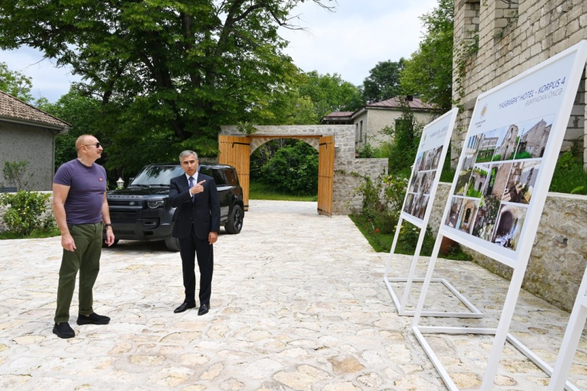 Prezident İlham Əliyev Şuşada “Yasəmən” hotelinin yeni korpusları ilə tanış olub