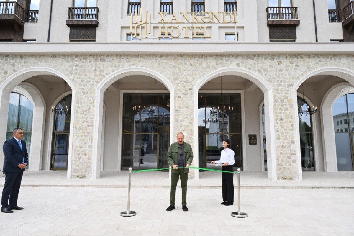 Prezident İlham Əliyev “Xankəndi” hotelinin açılışında iştirak edib - <span class="red_color">FOTO